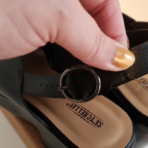 Seychelles Black Platform Sandals with Chunky Heel and Slingback Design - Picture 4 of 6